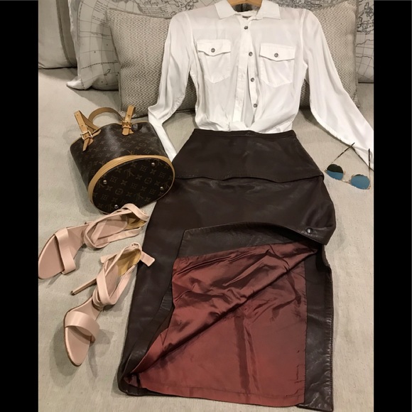 Vintage Dresses & Skirts - 🍁🤩Vintage Genuine Leather Skirt🍁
